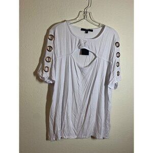 NWT Louise Paris Grommet Top Women's Size 18/20 White Business Casual Party Y2K